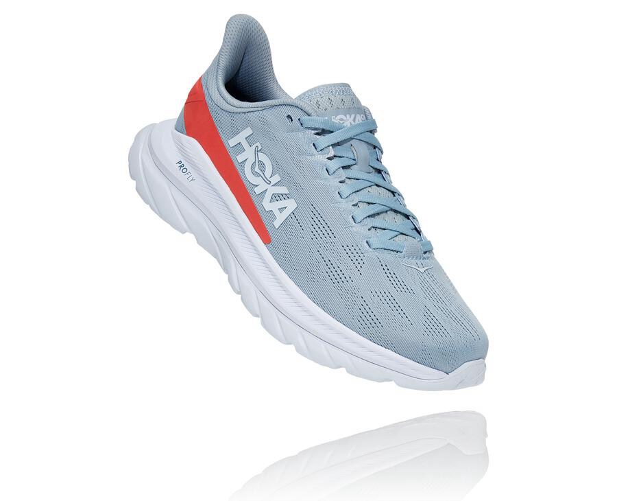 Hoka One One Hardloopschoenen Dames - Mach 4 - Blauw/Wit - QY1853267